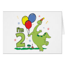 Convites do segundo aniversário de Dino Cartao