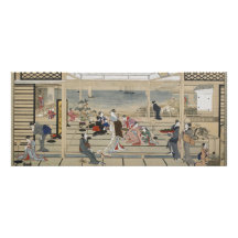 Convites japoneses da arte de Utamaro