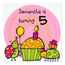 Convites personalizados cupcake do aniversário do 