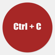 Cópia - CTRL + C Adesivo Em Formato Redondo