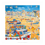 Cópia da arte: Barcos e cordas, St Ives, Cornualha posters