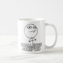 Copo aceitado desafio da caneca de café da cara