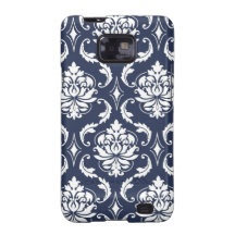 Cor damasco do vintage dos azuis marinhos capas para galaxy s2