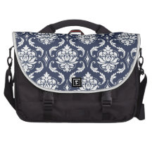 Cor damasco do vintage dos azuis marinhos mochila para notebook