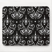 cor damasco gasto do candelabro preto branco do co mouse pads