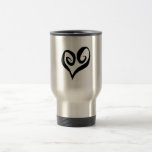 Coração aberto do preto caneca