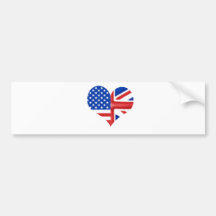 Coração americano britânico adesivos