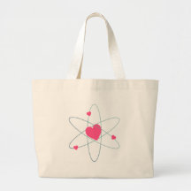 Coração atômico bolsas de lona