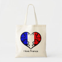 Coração bonito de France Bolsa De Lona