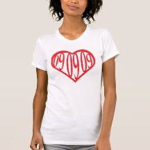 Coração com números afortunados 09 09 09 camiseta