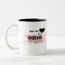 Coração cor-de-rosa Ohio Caneca