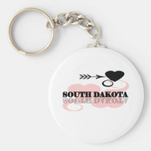 Coração cor-de-rosa South Dakota Chaveiro