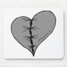 Coração costurado obscuridade mousepad