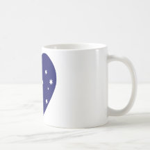 Coração da bandeira de Austrália Caneca