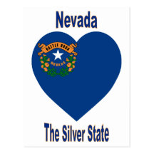 Coração da bandeira de Nevada Cartão Postal