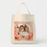 Coração da pétala cor-de-rosa - personalize bolsa
