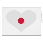 Coração de japão da bandeira cartões