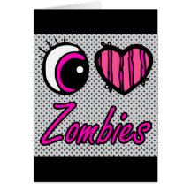Coração do olho de Emo eu amo zombis Cartões
