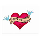 Coração do tatuagem de Rottweiler Cartao Postal