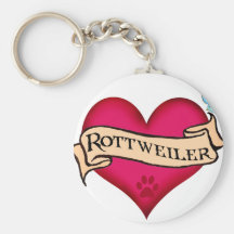 Coração do tatuagem de Rottweiler Chaveiros