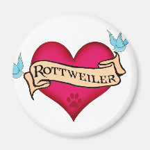Coração do tatuagem de Rottweiler Imã