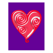 Coração espiral heart spirals cartao postal