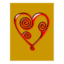 Coração espiral heart spirals cartoes postais