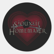 Coração gótico do Homemaker de Siouxsie Adesivo Redondo