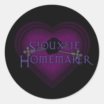 Coração gótico do Homemaker de Siouxsie Adesivos Em Formato Redondos