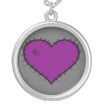 Coração gótico roxo colar
