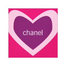 Coração personalizado [roxo+rosa] impressão de canvas envolvida