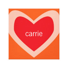 Coração personalizado [vermelho+laranja] impressão de canvas esticadas