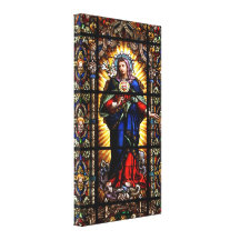Coração sagrado religioso bonito da Virgem Maria Impressão De Canvas Esticada