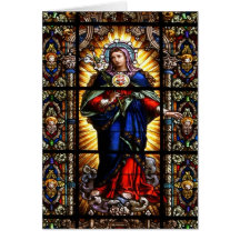 Coração sagrado religioso bonito da Virgem Maria Cartao