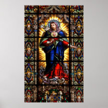 Coração sagrado religioso bonito da Virgem Maria Poster