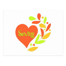Coração Sewing Cartões Postais