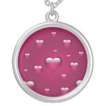 corações cor-de-rosa bonitos colares