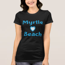 Corações de Myrtle Beach do amor azuis & t-shirt p