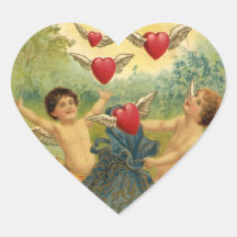 Corações dos Cupido do dia dos namorados do Victor Adesivo De Coração