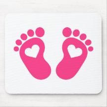 Corações dos pés do bebê mousepads