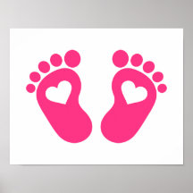 Corações dos pés do bebê posters