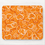 Corações e tapete do rato alaranjados dos rosas mouse pad