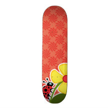 Coral & redemoinho vermelho; Joaninha Skates Personalizados