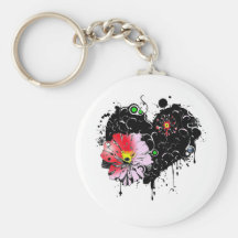 corazon floral llaveros