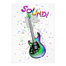 Cores do som da guitarra elétrica convites