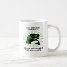 Cores engraçadas de Philosoraptor Caneca