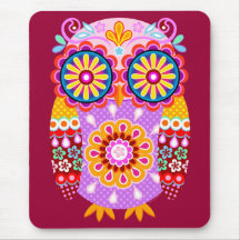 Coruja abstrata Funky Mousepad