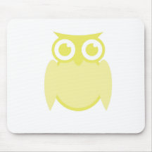Coruja amarela mousepads