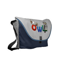 Coruja colorida bolsas mensageiro