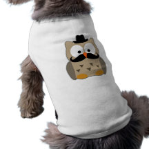 Coruja com bigode e chapéu roupas para pet